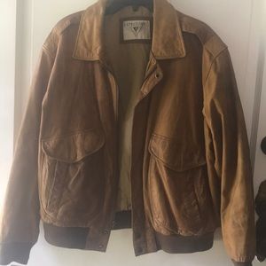 Vintage leather bomber